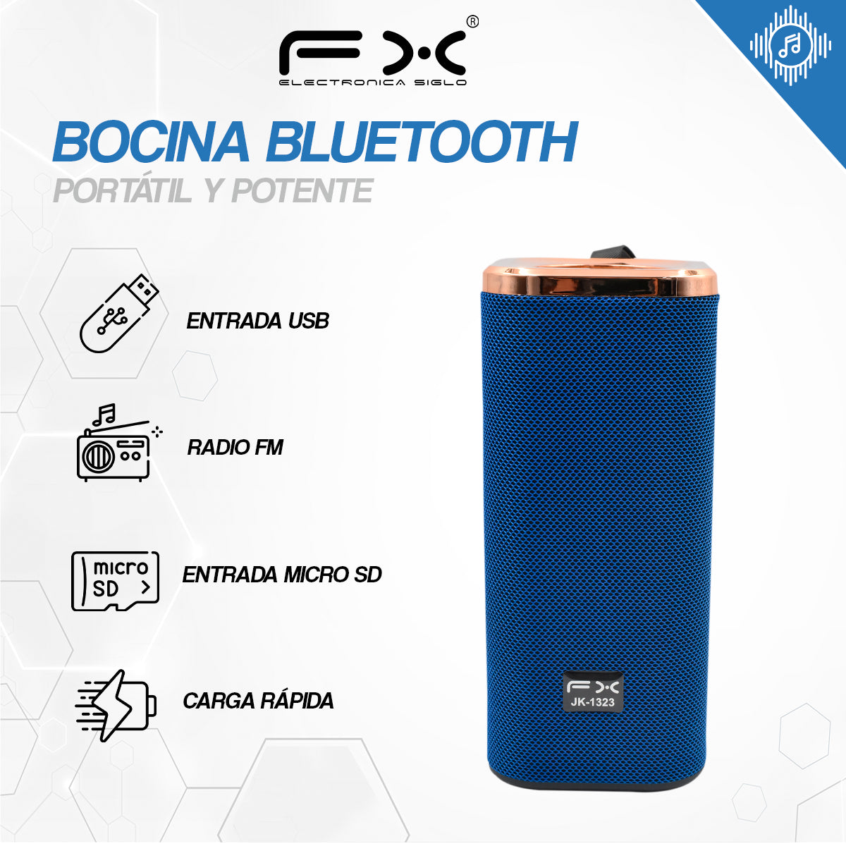 Bocina Bluetooth Portatil Impermeable Recargable Pequeña