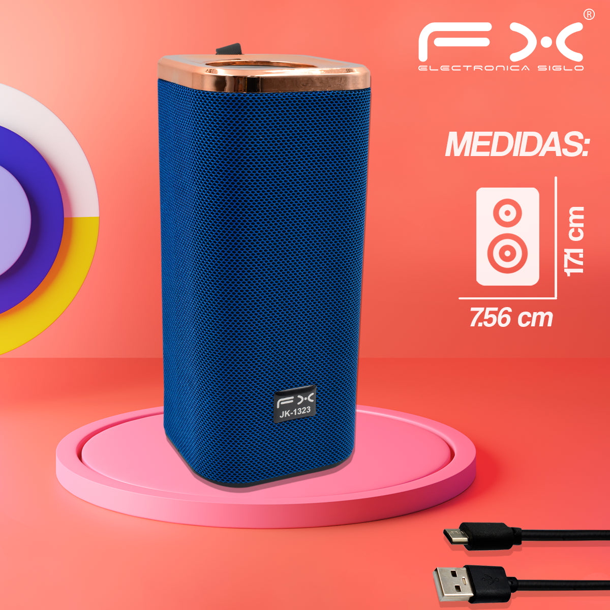 Bocina Bluetooth Portatil Impermeable Recargable Pequeña