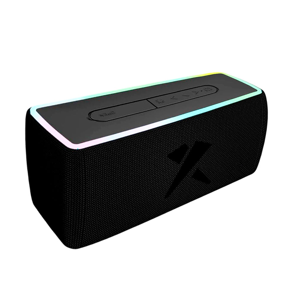 Bocina rectangular bluetooth diseño tipo panel con luz rgb + entrada usb tf, entrada tipo c y auxiliar / bs-x05